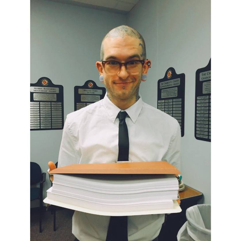 dave with dissertation printed out